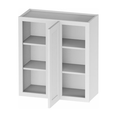 Meuble d'angle mural en contreplaqué blanc, prêt à assembler, Kindwood Eco Shaker, 68,6 cm (L) x 30,5 cm (P) x 76,2 cm (H),