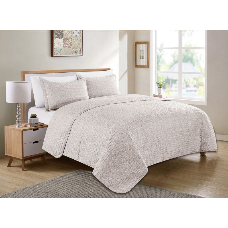 Polyester Quilt, Twin/Twin XL Quilt + 1 Sham, Taupe