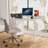 Office Desk with Power outlet,2 Monitor Stands,2 Drawers,Side Pocket-512557543