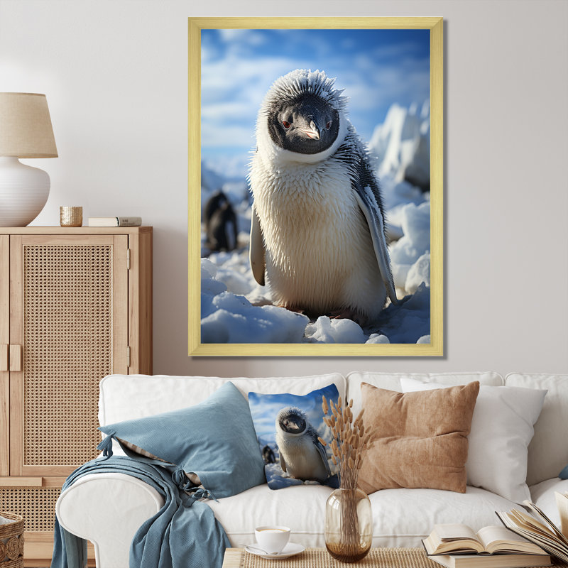 «Ivola Penguin Adorable Penguin II», reproduction sur toile, H 32 po x l 24 po x P 1 po, Encadrement doré