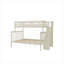 Lit superposé simple au-dessus de l'escalier avec lit gigogne en bois massif pour chambre d'enfant beige neutre