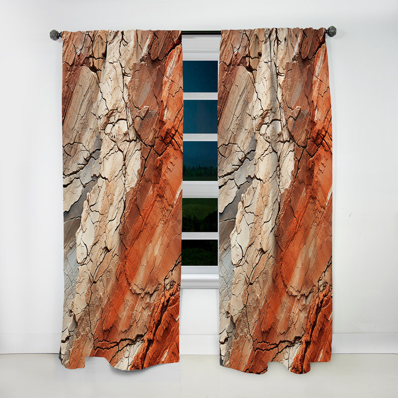 Wilderstein Earth Minimalist Fossils III - Modern Curtain - Velvet Room Darkening - 1 panel, 52" W x 120" L