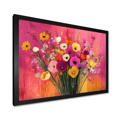 Célébration rose des bouquets assortis - Art mural assorti