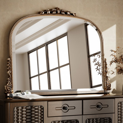 Vintage Baroque Mirror Arched Bathroom Wall Mirror For Elegant Decor