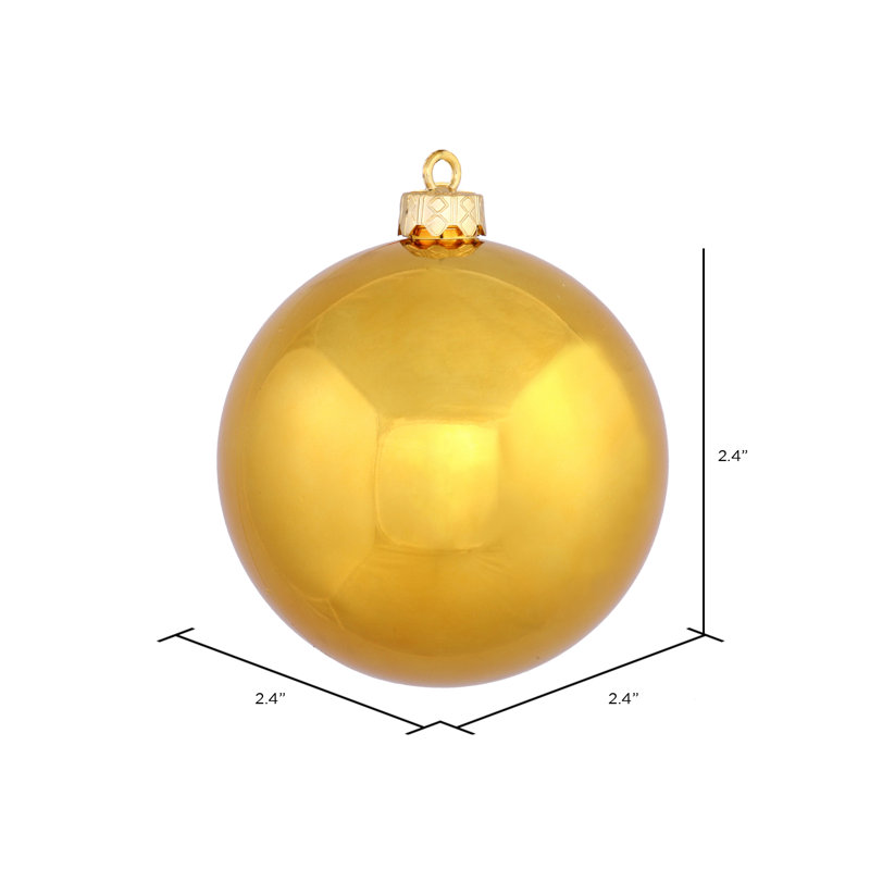 2" Shatterproof Bauble, Shiny Antique Gold