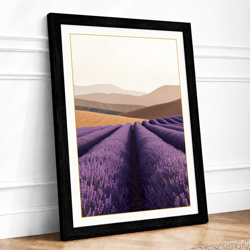 Lavender Fields At Horizon Botanical - Print, A1 - 84.1 x 59.4 cm, Black