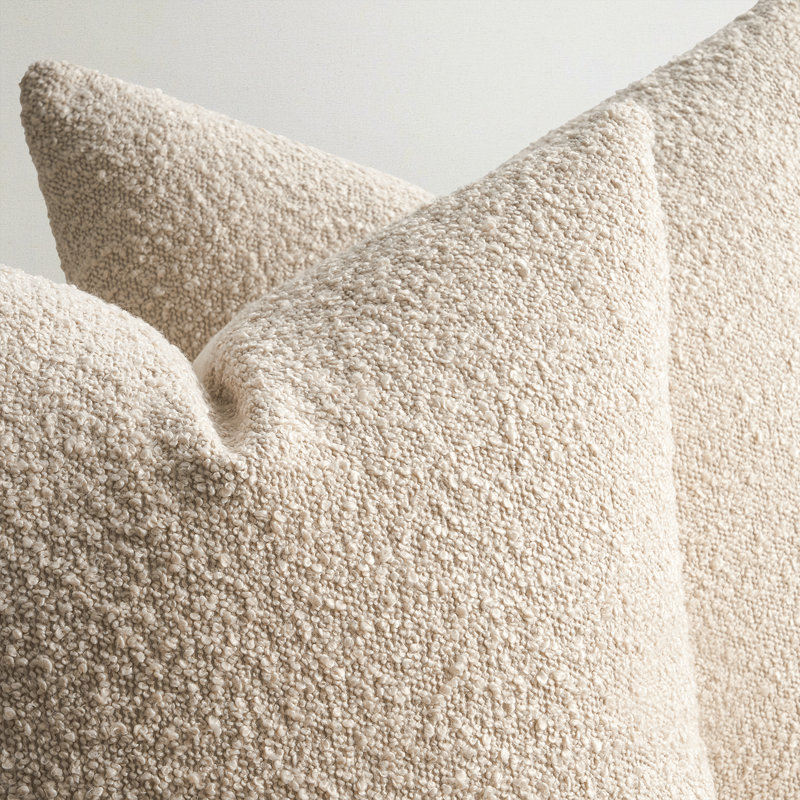 Housses de coussin décoratif texturé Boucle, Beige, H 20 po x l 20 po