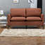 Comfortable Leather Sofas, 55.91 In Compact Modern Home Loveseat