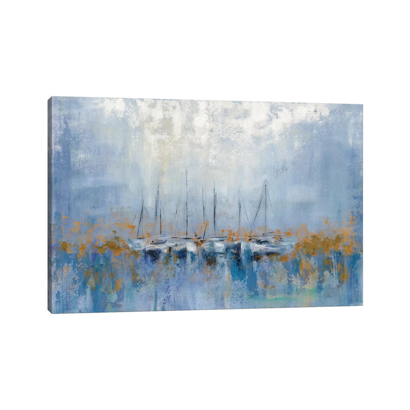 Boats In The Harbor I by Silvia Vassileva - Wrapped Canvas Painting, 20.32 cm H x 30.48 cm W