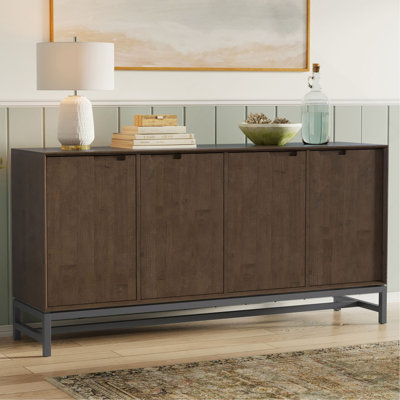 72 inch Wide Solid Wood 4 Door Sideboard Buffet