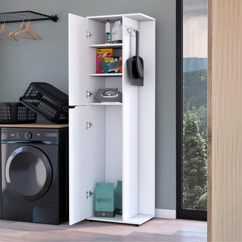 Armoire blanche pour un rangement efficace avec 2 portes et un grand espace intérieur
