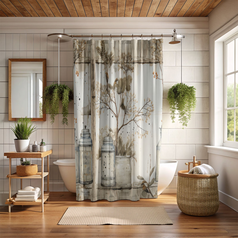 Rideau de douche Icy Arbor, H 74 po x l 71 po