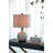 14X14x23" White And Grey Glass Table Lamp