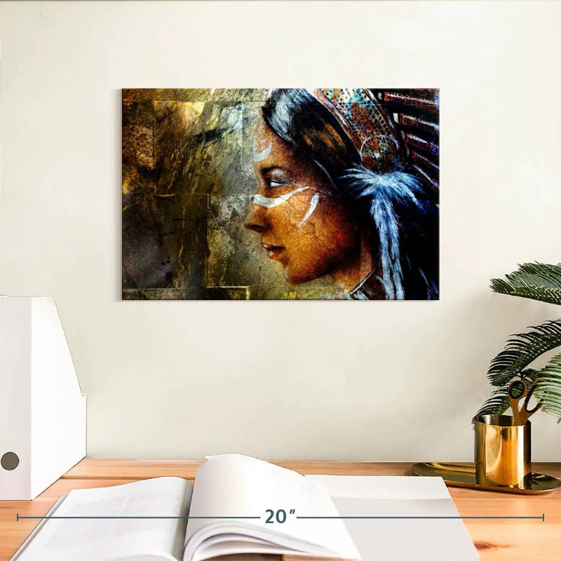 Lelar Beautiful American Indian, 8" H x 12" W