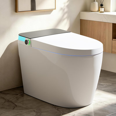 Toilette intelligente BCAHome ADA, couvercle à ouverture automatique, double chasse automatique 1,28 gallon, hauteur confortable 17,6 po ADA, siège chauffant, fermeture en douceur
