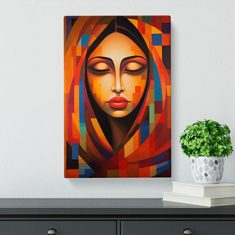 Indian Woman Orphism No.3 - Print, 50cm H x 35cm W x 3cm D
