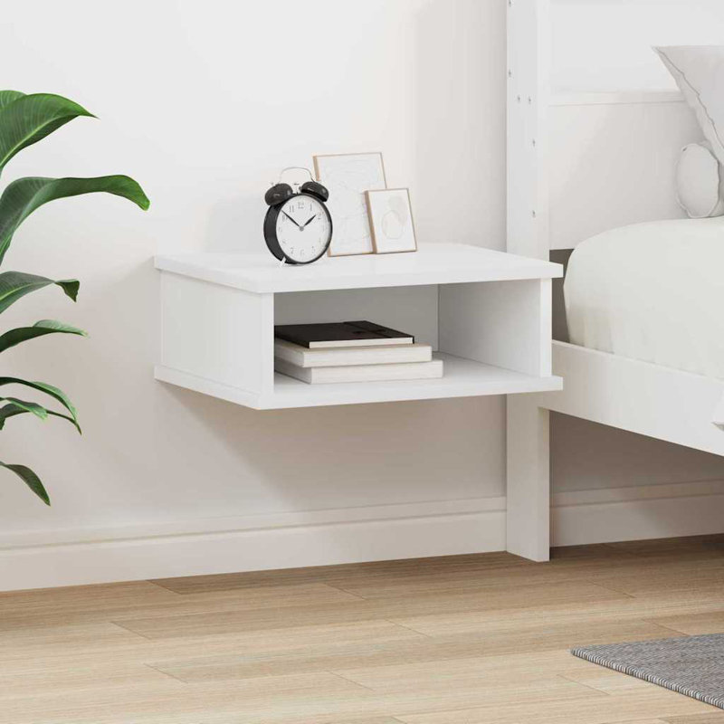 40cm W Manufactured Wood Bedside Table, White