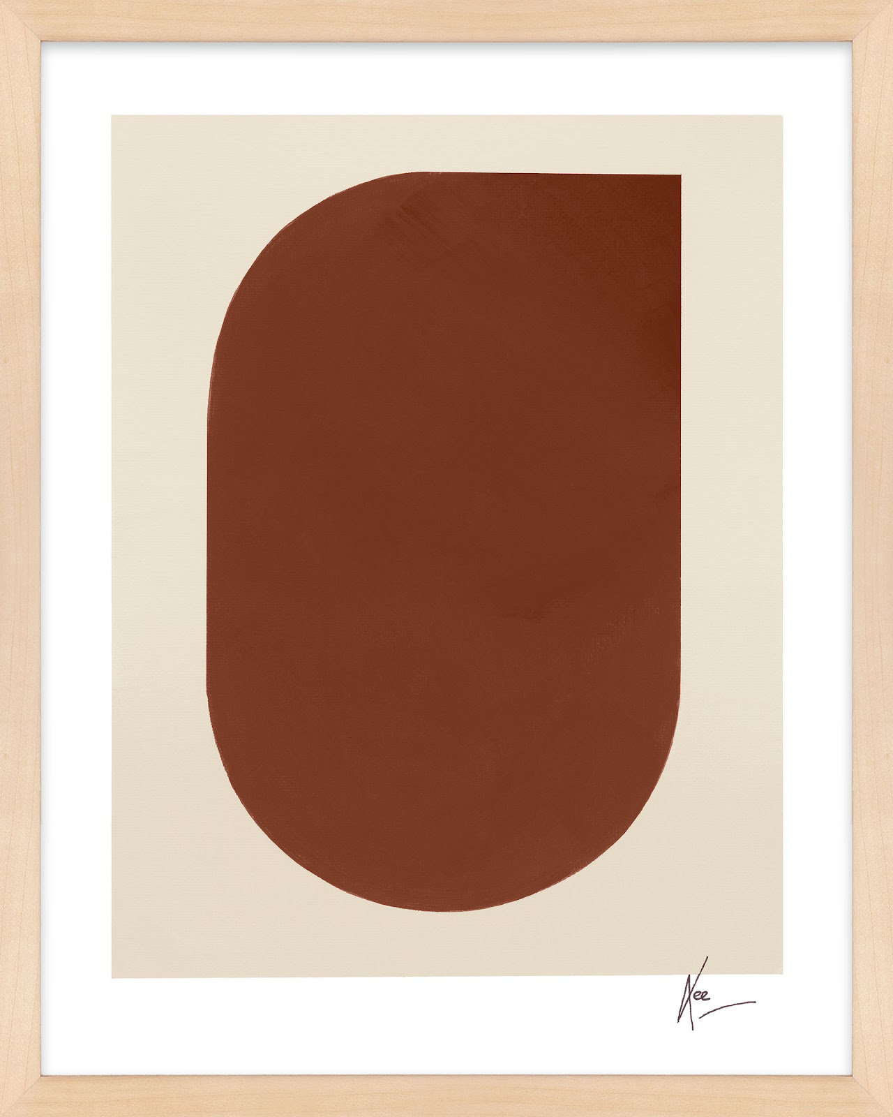 Keyhole "Keyhole 2" Painting by Lee Lessem, Maple Framed, 30" H x 24" W x 1.25" D