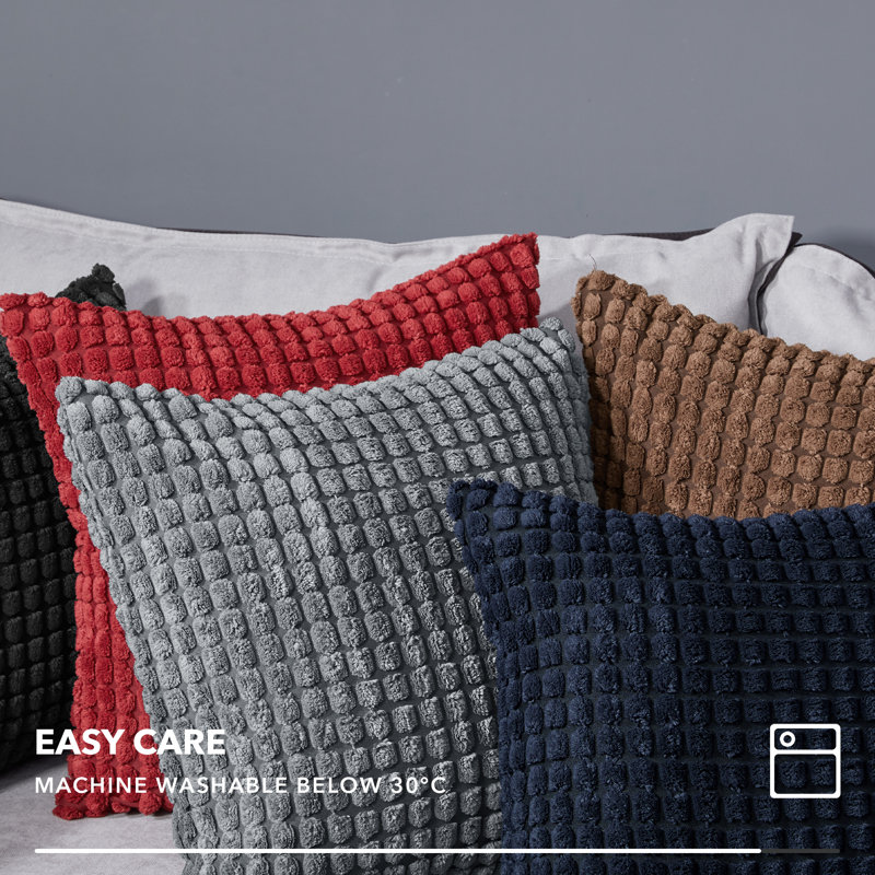 Navy Blue Corduroy 20" Euro Pillow Covers Set