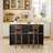 43'' Modern Kitchen Island With Storage,island Table With Led Lights & Cabinet For Kitchen