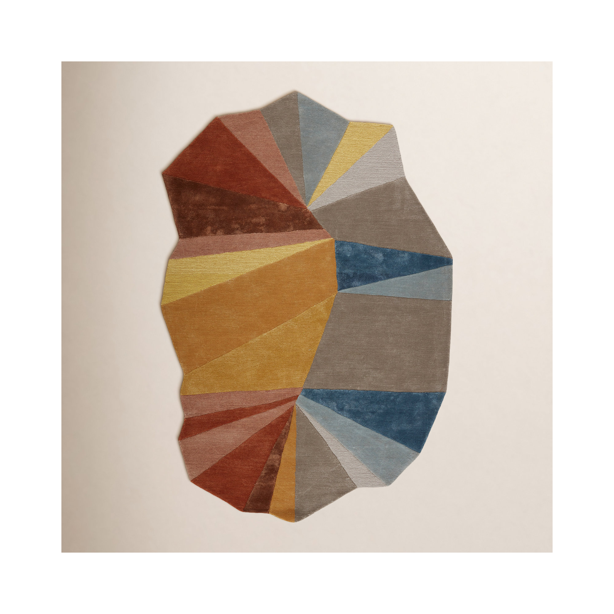 Stanford Handmade Yellow/Gray/Blue Rug, Rectangle 8' x 11'10"