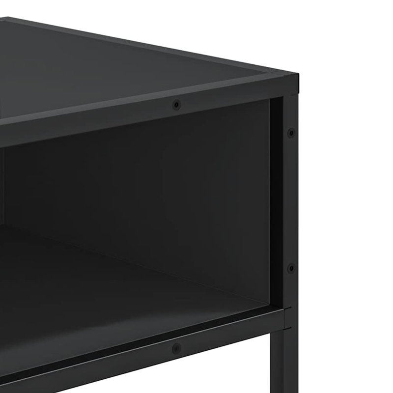 Console en bois d'ingénierie, métal 35,4 po x 13,8 po x 31,5 po, Noir