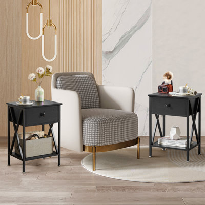 Alameen Nightstand with Drawer and Shelf