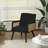 Modern Rattan Armchair with Solid Rubber Wood Legs, Natural Cane Armrests, 25D High-Density Foam Seat, 23L*23W*31.5H, Eco-Friendly Finish, Used as Dining Chair, Reading Chair, Terrace chair, etc.-101336713