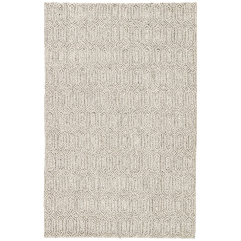 Bierce Hand Woven Wool Geometric Area Rug, Rectangle 8' x 11'