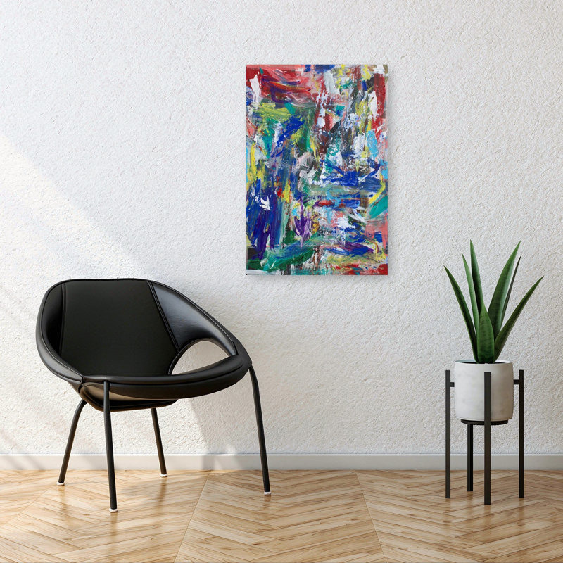 «Vibrant Abstract Strokes», impression murale audacieuse et colorée, 36" H x 24" W