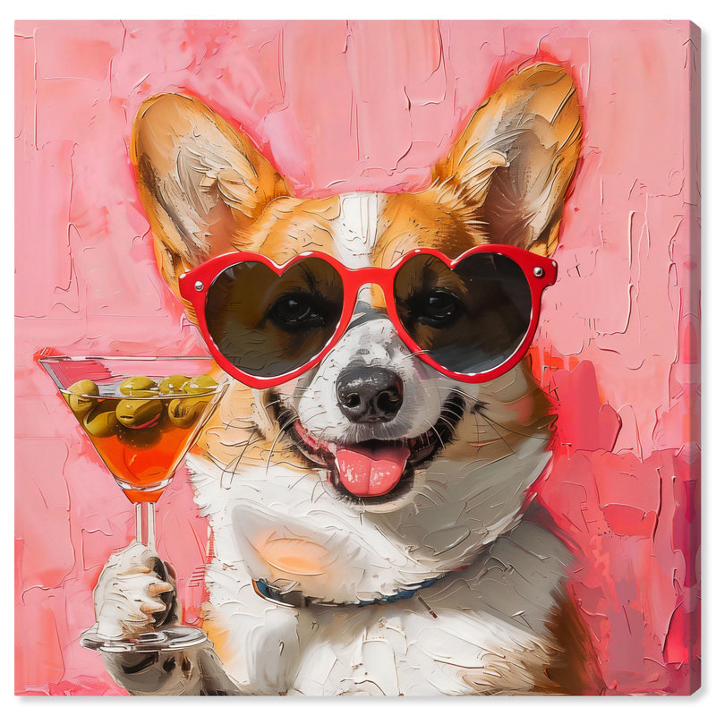 Sunbeam Pup Abstract Wrapped Canvas Art Print, 12" x 12"