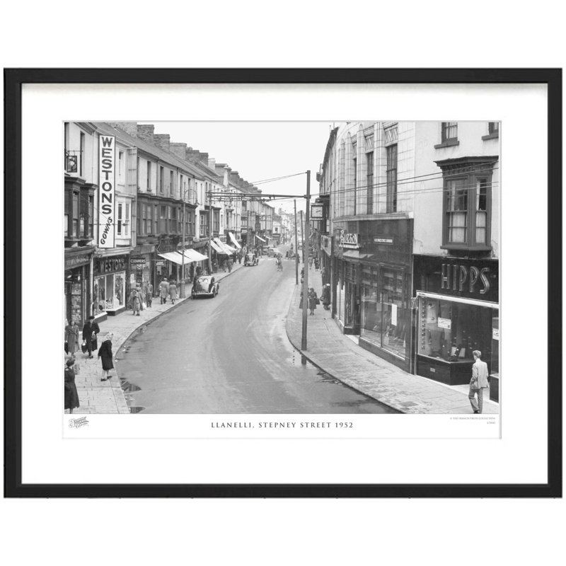 Llanelli, Stepney Street 1952 by Francis Frith - Single Picture Frame Print, 28cm H x 36cm W x 2.3cm D