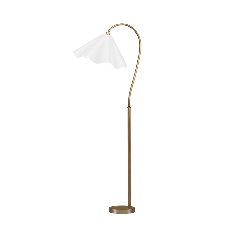 Lampe sur pied avec abat-jour ondulé blanc cassé Hedley