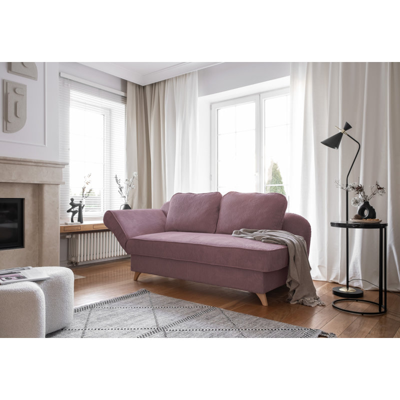 Chic Charlotte Storage Chaise Longue, Left facing, Dusty Pink