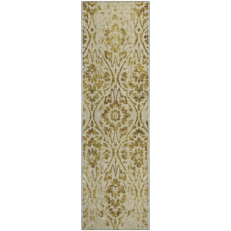 Premium Machine Washable Prisco Gold Rug