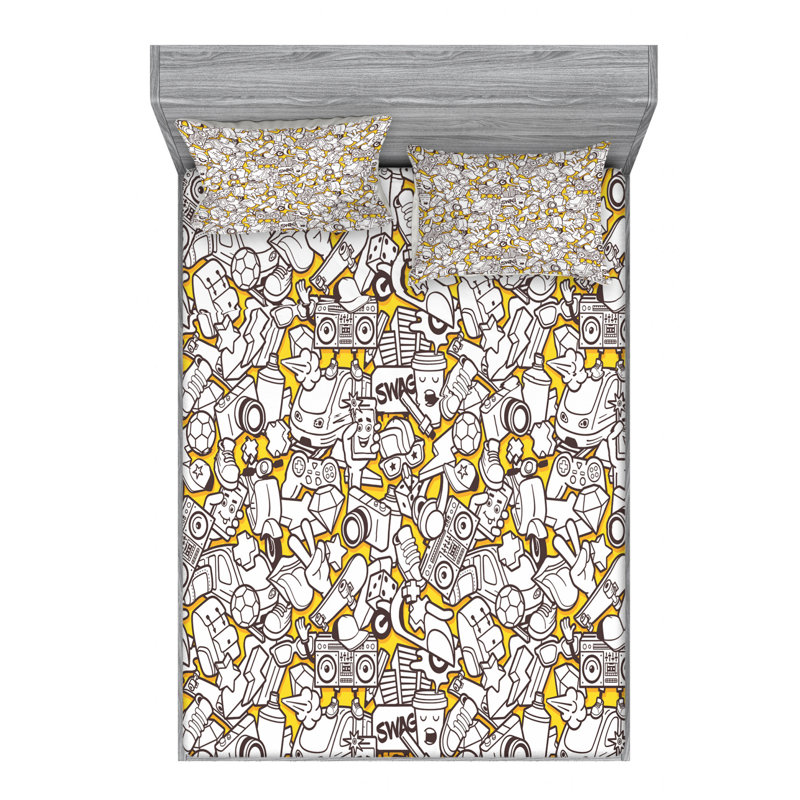 Microfiber Fitted Sheet, Full Fitted Sheet with 2 Pillowcases