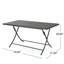Table de salle à manger d'extérieur en aluminium extensible, sable noir