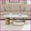 Table basse ovale moderne avec rangement - pieds dorés de 47,24 po, facile à assembler pour le salon-368952165