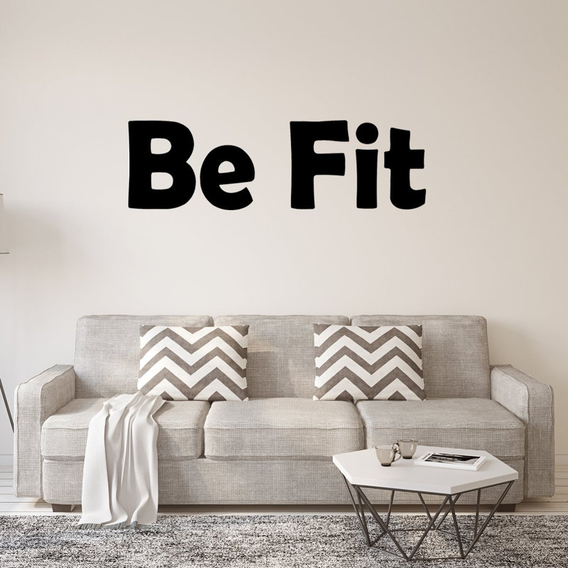 Adhésif décoratif santé et forme physique Be Fit, H 14,5 po x l 40 po x P 0,01 po