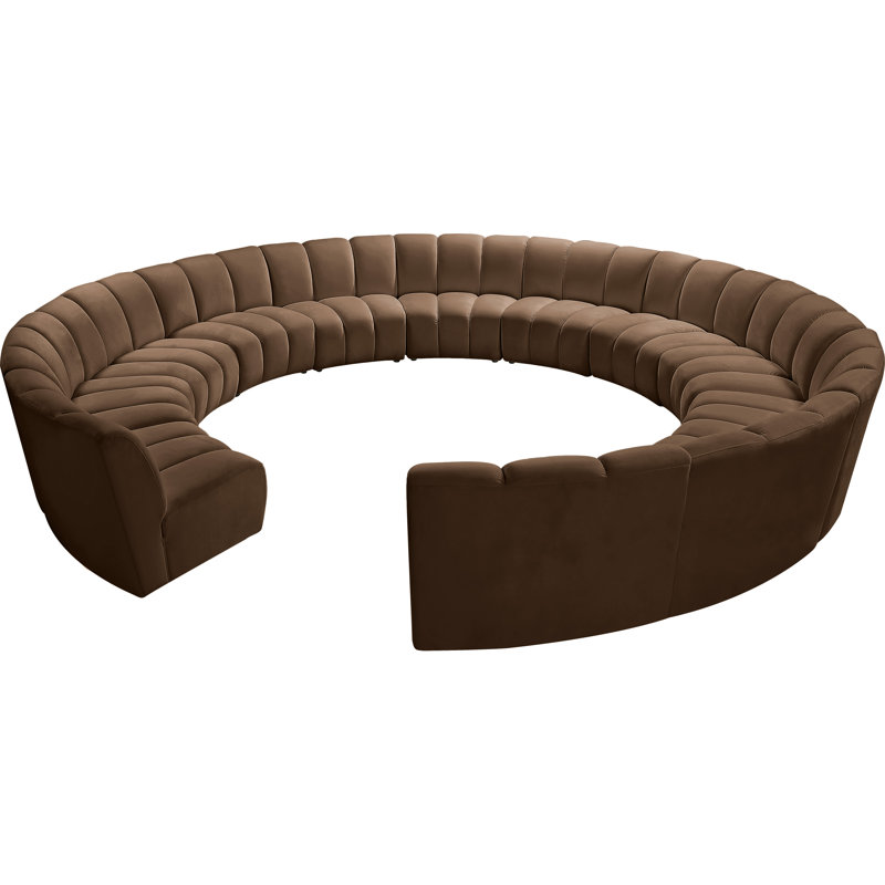 Canapé modulaire en velours Infinity, Velours brun, 12 pièces
