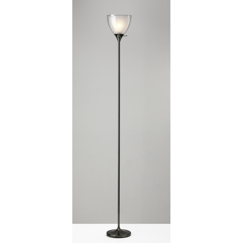 Lally 72'' Torchiere Floor Lamp, Black Nickel