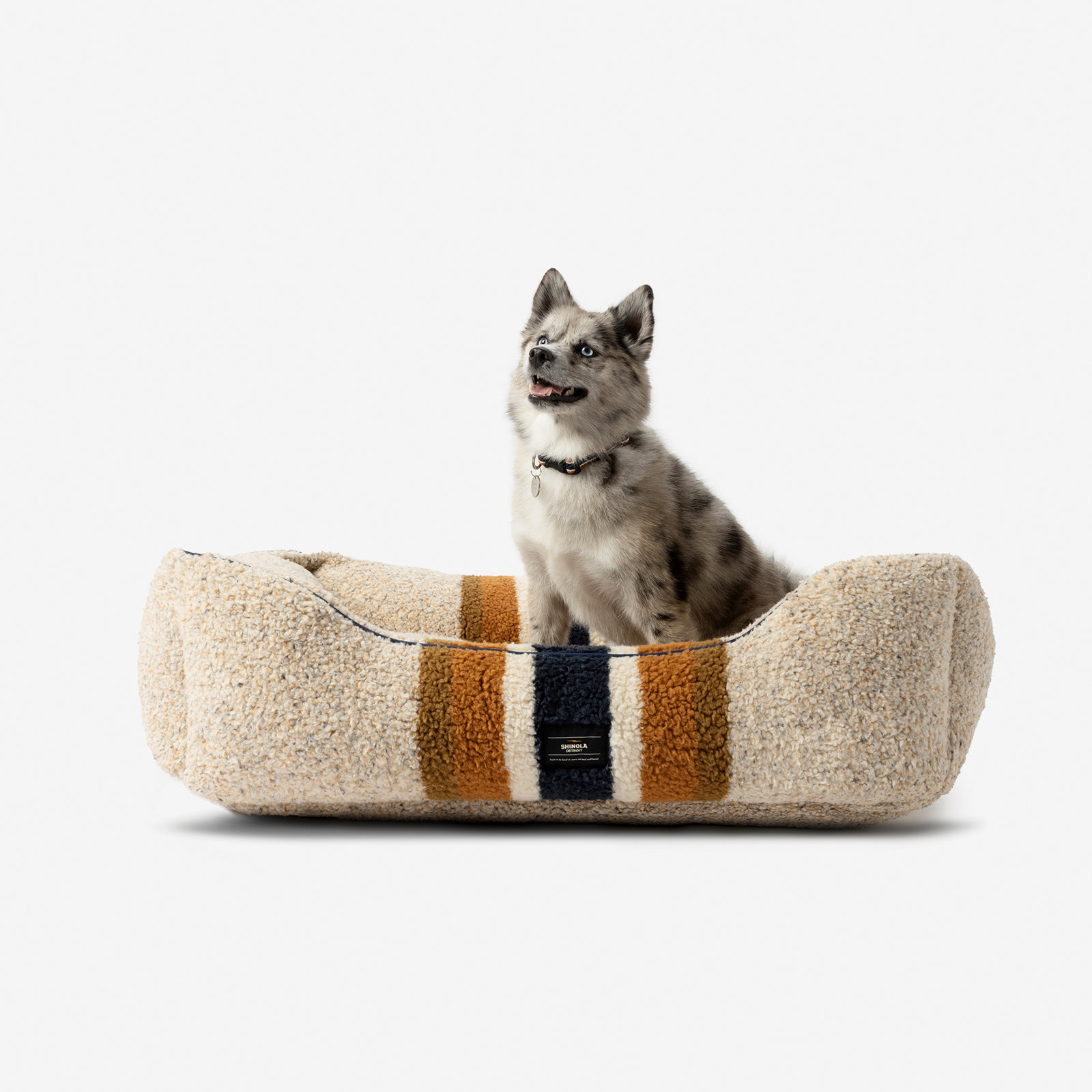 Kuddle Striped Pet Bed, Medium (30" W x 24" D x 9" H), Rust