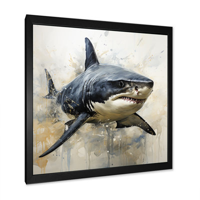 Grey Shark Shadows I - Coastal Animal Wall Art