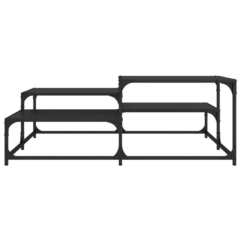 Wulfe Frame Single Coffee Table with Storage, Black, 15.7" H x 42.1" L x 42.1" W