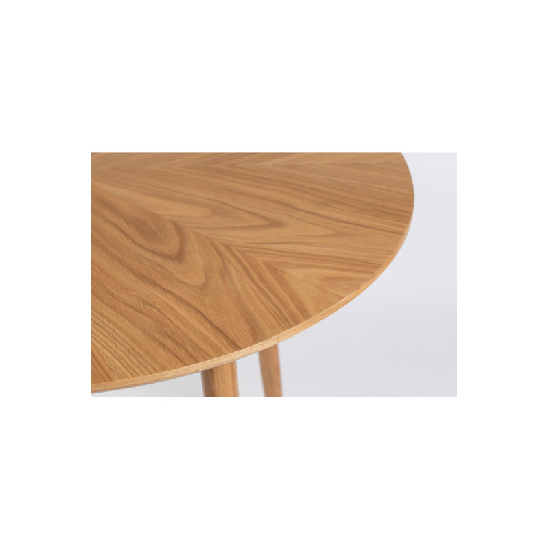 Fabio Round Solid Oak Dining Table, Brown