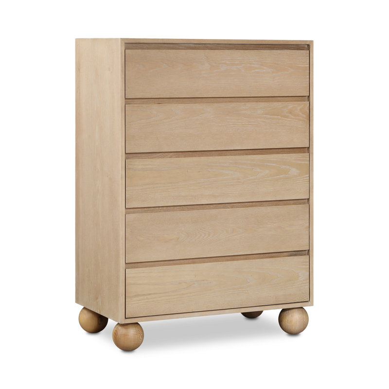 Rokhaya 34'' W 5 - Drawer Dresser, Natural