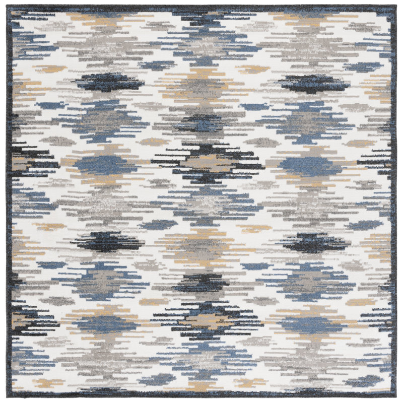 Kiira Performance Abstract Rug, Square 6'7"