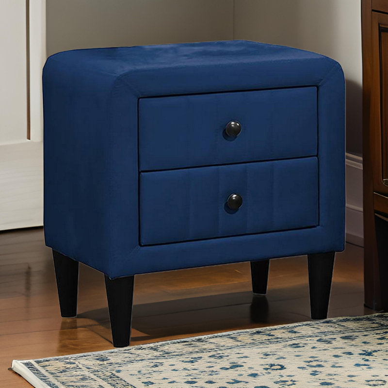 Table de chevet 2 tiroirs Healy, Bleu