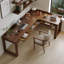 Bureau en bois massif en L noyer clair avec 3 tiroirs-109691594-109691592