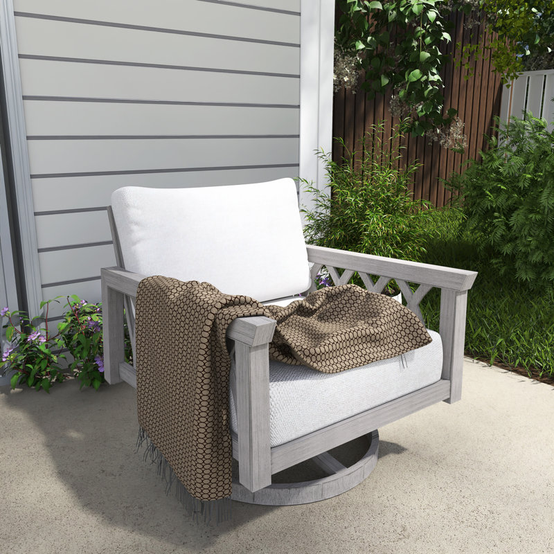 Canapé de patio pivotant en aluminium pour 1 personne avec coussins épais